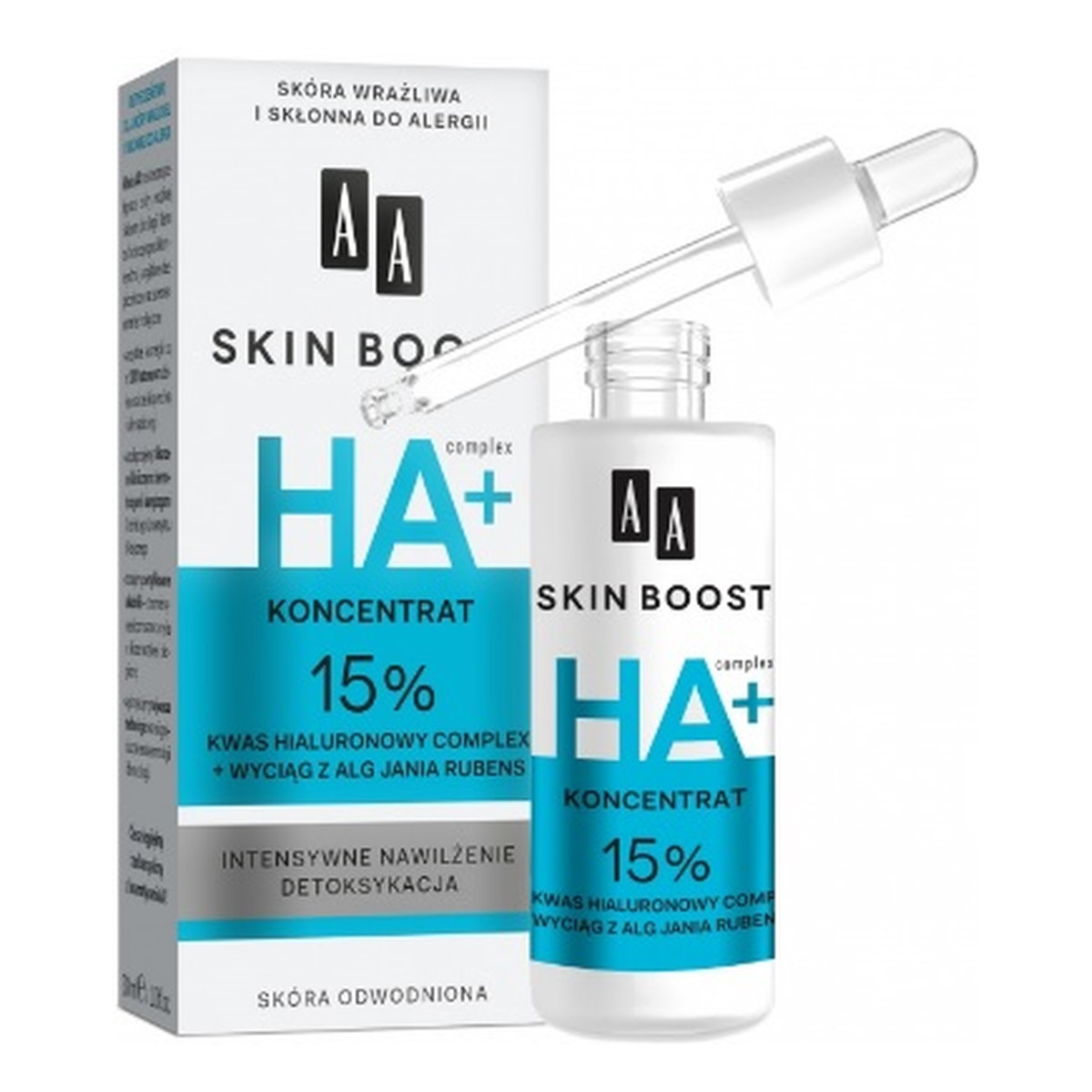 AA Skin Boost Koncentrat 15% kwas hialuronowy complex + wyciąg z alg Jania rubens 30ml