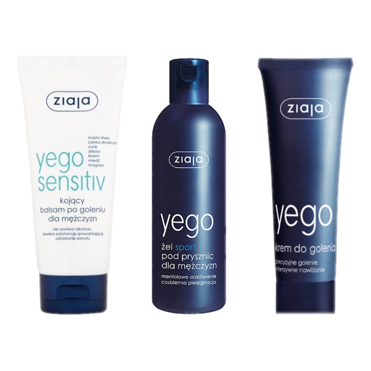 Ziaja Yego Krem Do Golenia + Balsam po goleniu + Żel pod prysznic