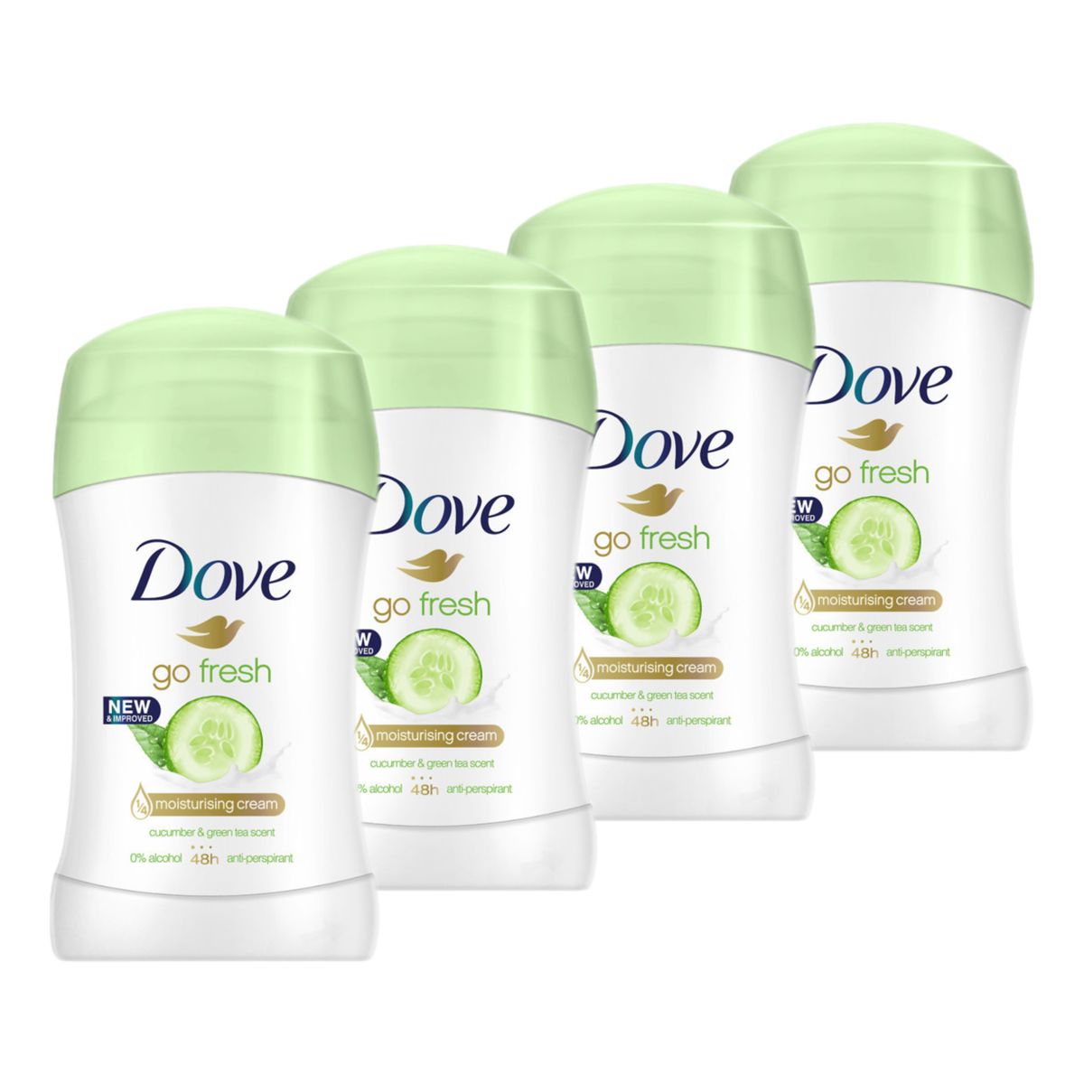 Dove Go Fresh Cucumber 48h Antyperspirant sztyft damski 4szt.