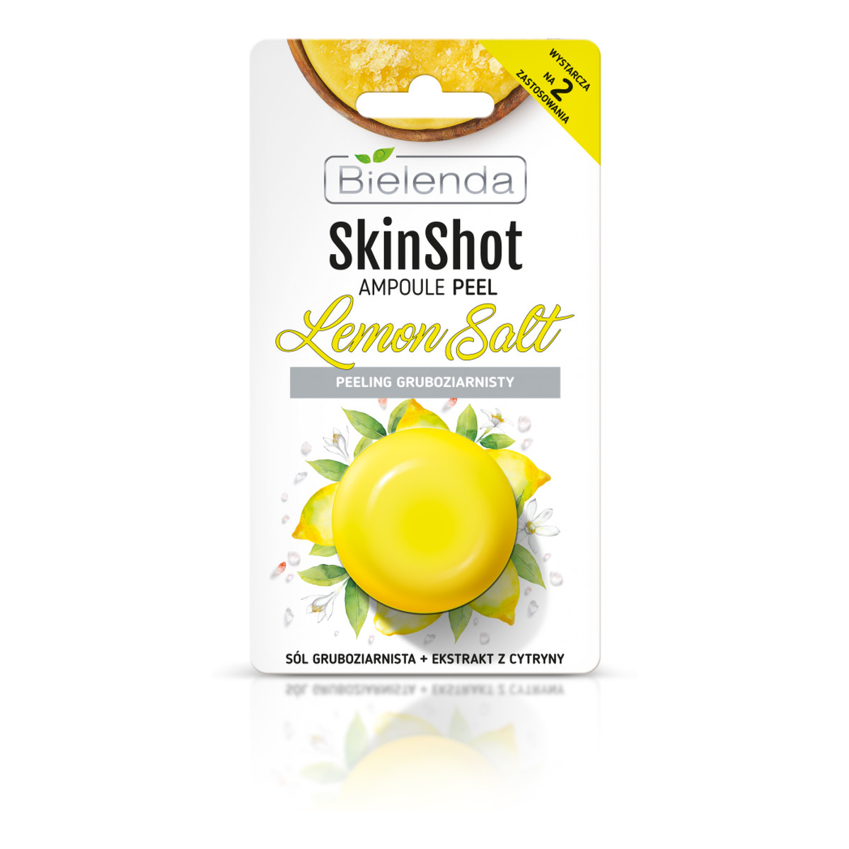 Bielenda Skin Shot gruboziarnisty peeling do twarzy w ampułce Lemon Salt 8g