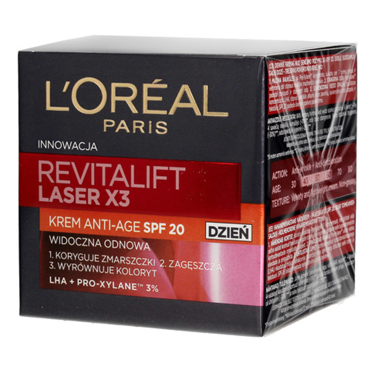 L'Oreal Paris REVITALIFT LASER X3 Krem przeciwzmarszczkowy SPF20 na dzień 50ml