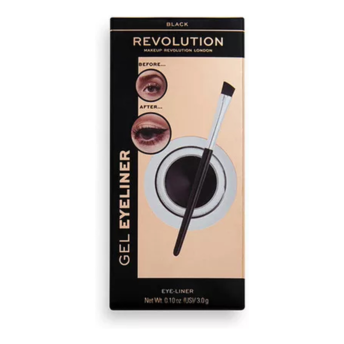 Makeup Revolution Gel Eyeliner With Brush Eyeliner W Żelu Z Pędzelkiem 3g