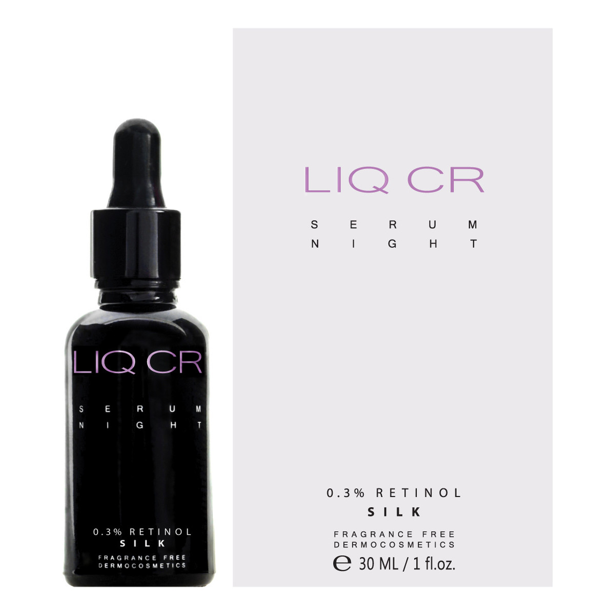 LIQC Dermocosmetics LIQ CR Serum Night 0.3% Retinol Silk Serum do twarzy retinol jedwab 30ml