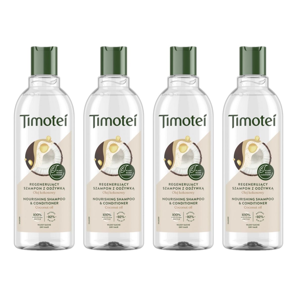 Timotei Coconut Oil Regenerujący Szampon z Odżywką Olej kokosowy 4x400ml