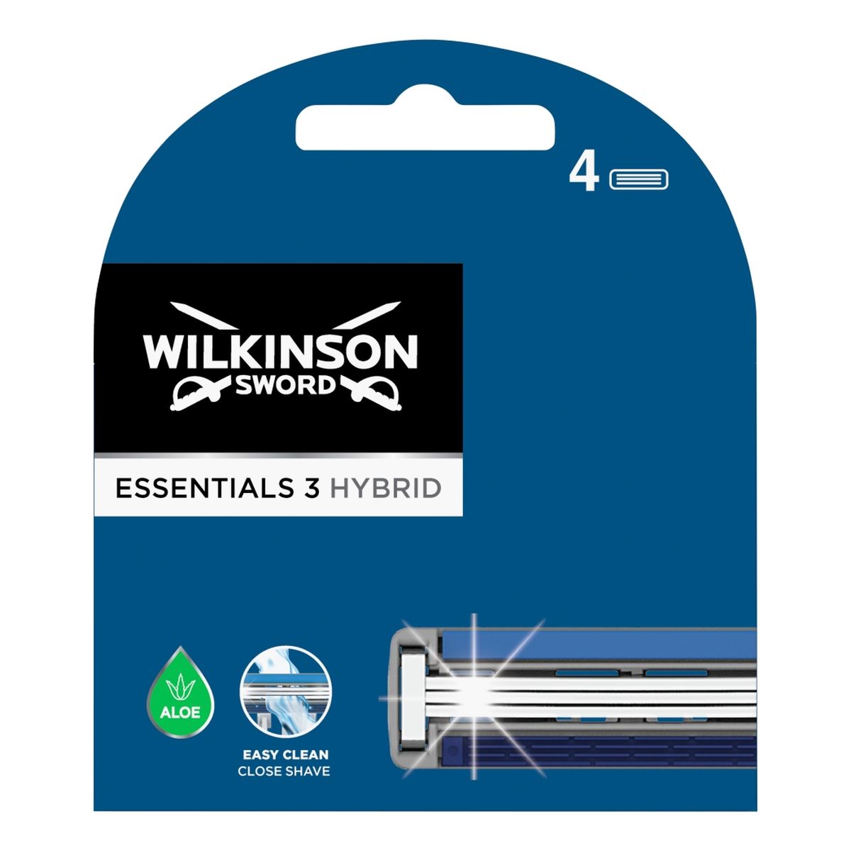 Wilkinson Essentials 3 hybrid wkład z trzema ostrzami i paskiem nawilżającym 4szt.