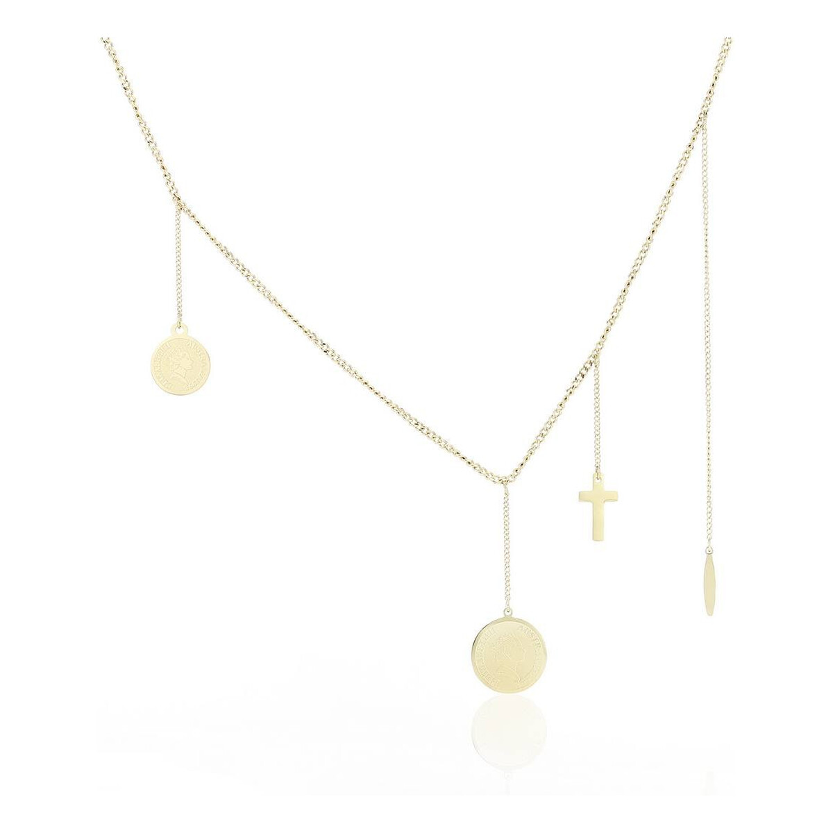 Ecarla Naszyjnik ze stali szlachetnej - wiszące monety