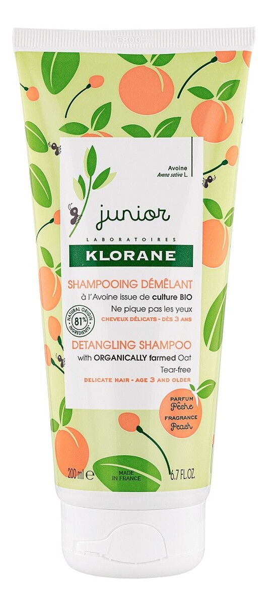 Junior detangling shampoo szampon ułatwiający rozczesywanie włosów brzoskwinia