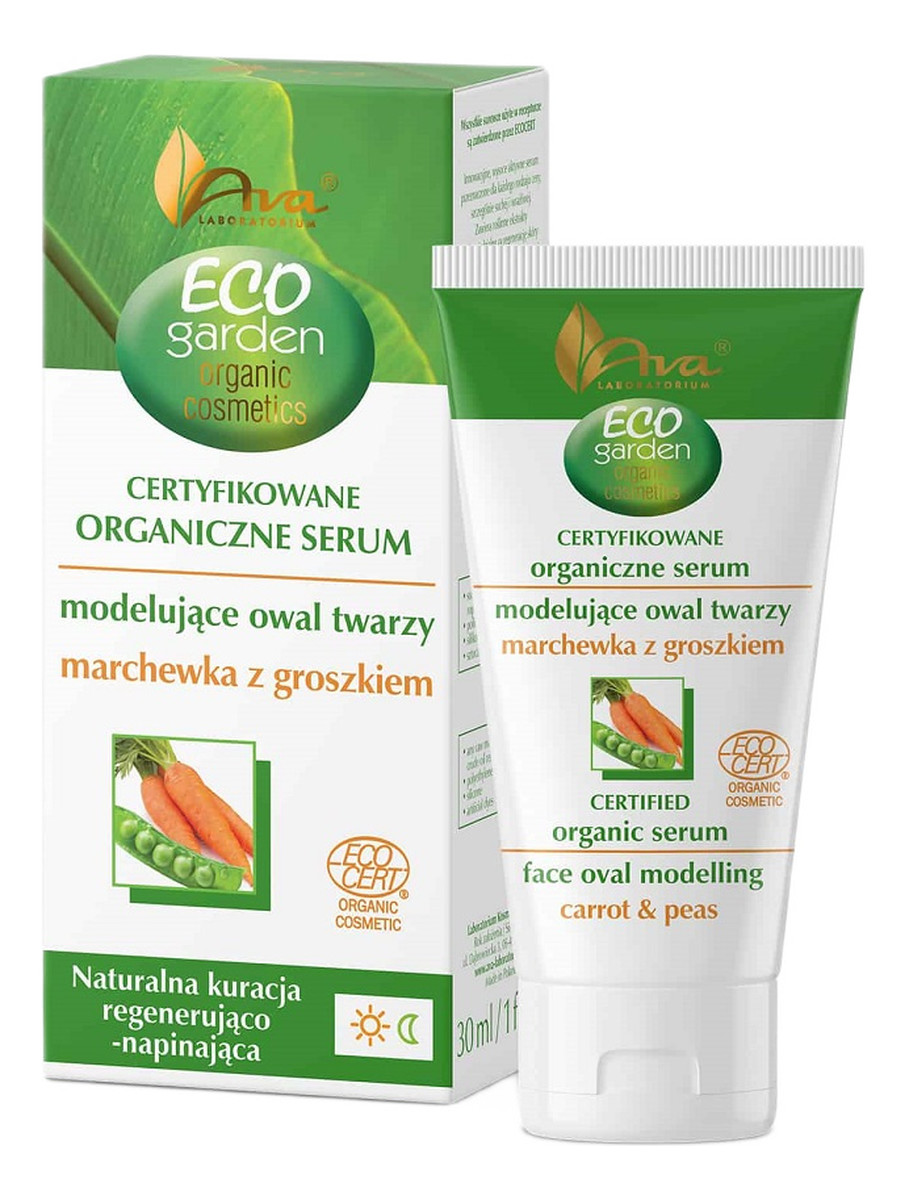 Eco garden certyfikowane organiczne serum modelujące owal twarzy marchewka z groszkiem 45+