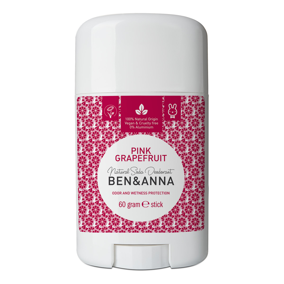 Ben&Anna Natural Soda naturalny dezodorant na bazie sody sztyft plastikowy Pink Grapefruit 60g