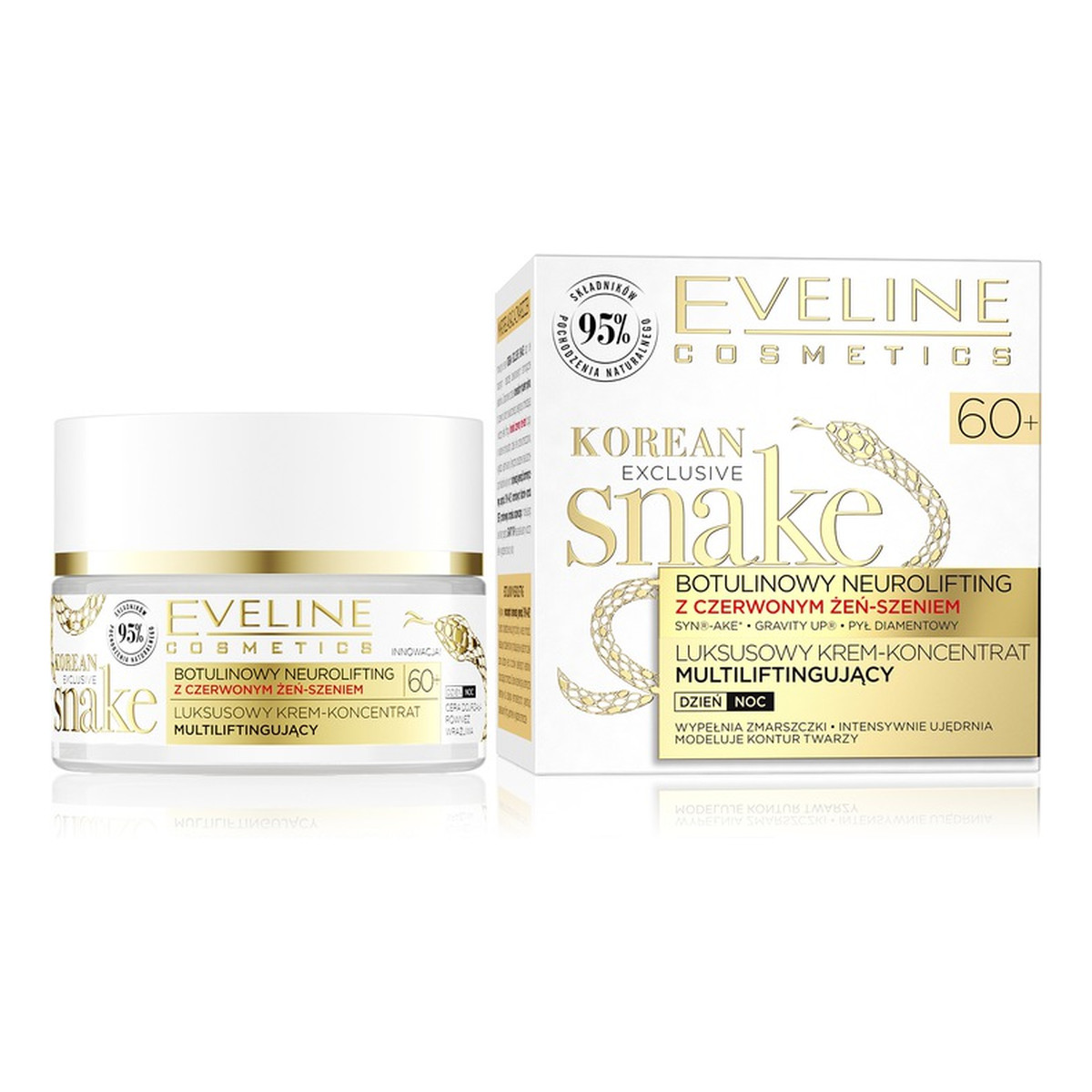 Eveline Korean Exclusive Snake Luksusowy krem-koncentrat multiliftingujacy, na dzień i na noc, 60+ 50ml