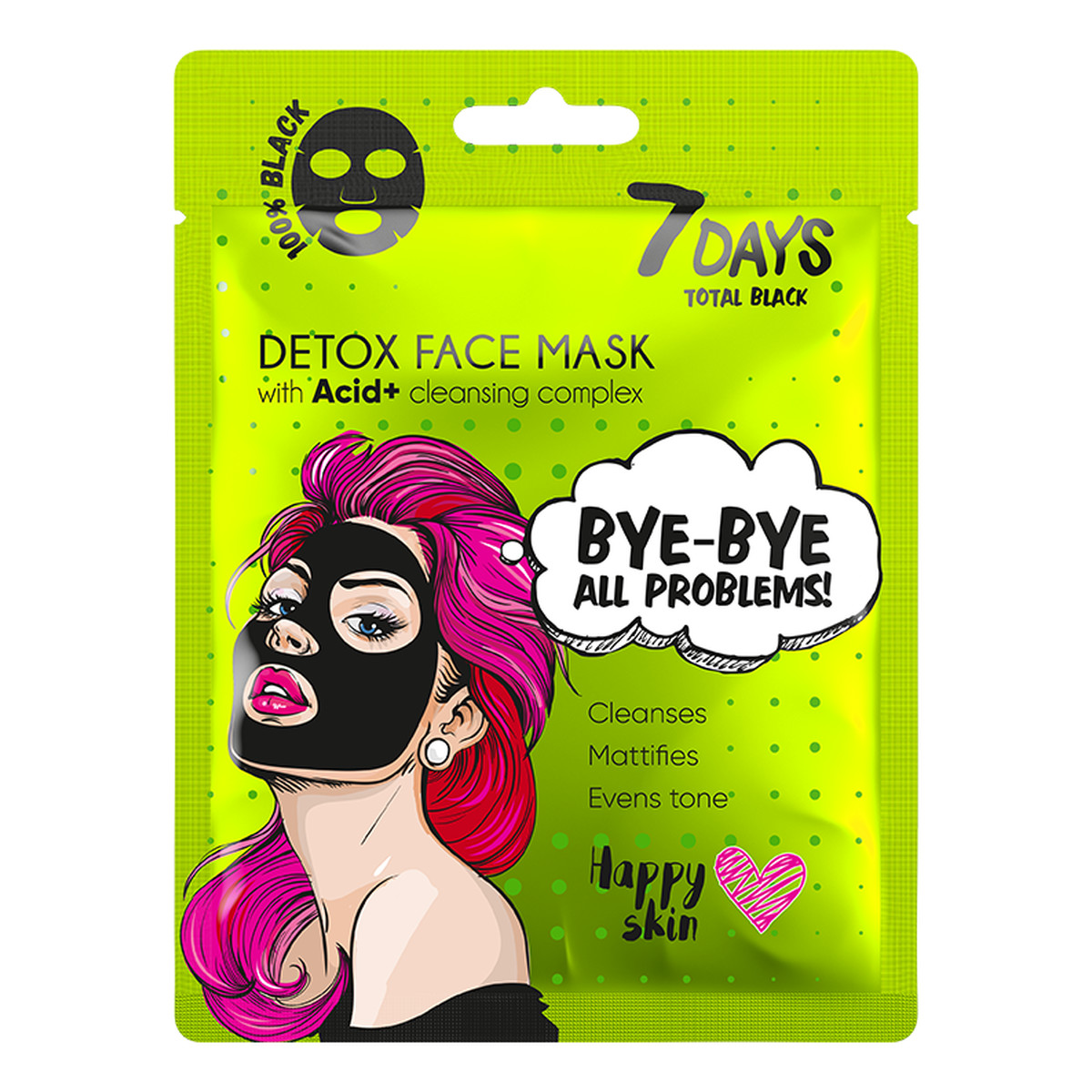 Vilenta 7 days Detoks maska do twarzy BYE-BYE,ALL PROBLEMS z kompleksem oczyszczającym, 25g