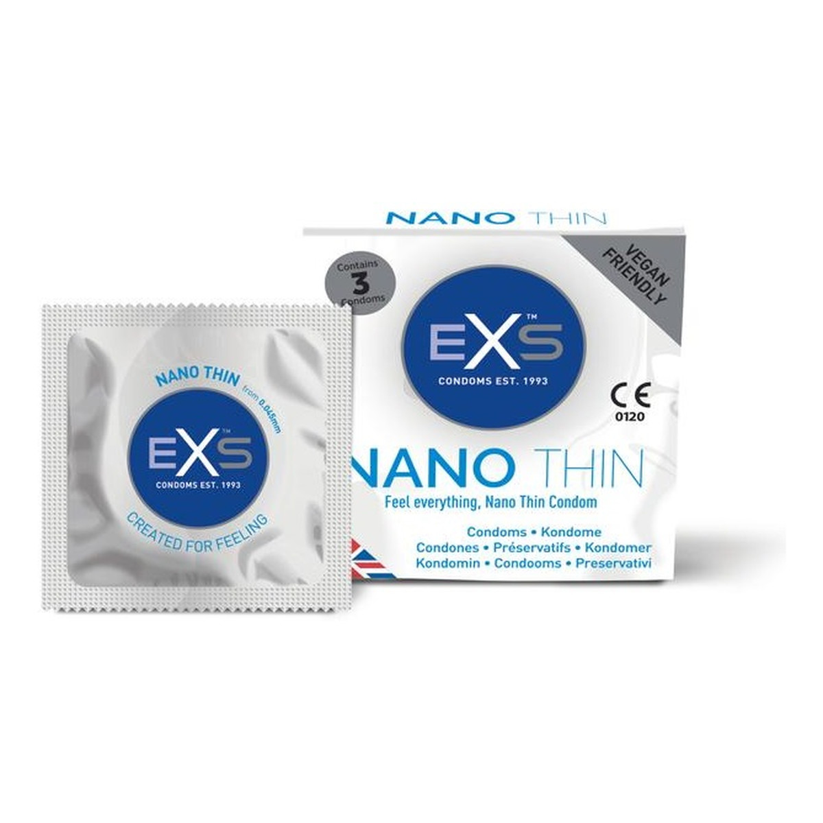 EXS Nano thin ultra cienkie prezerwatywy 3szt.