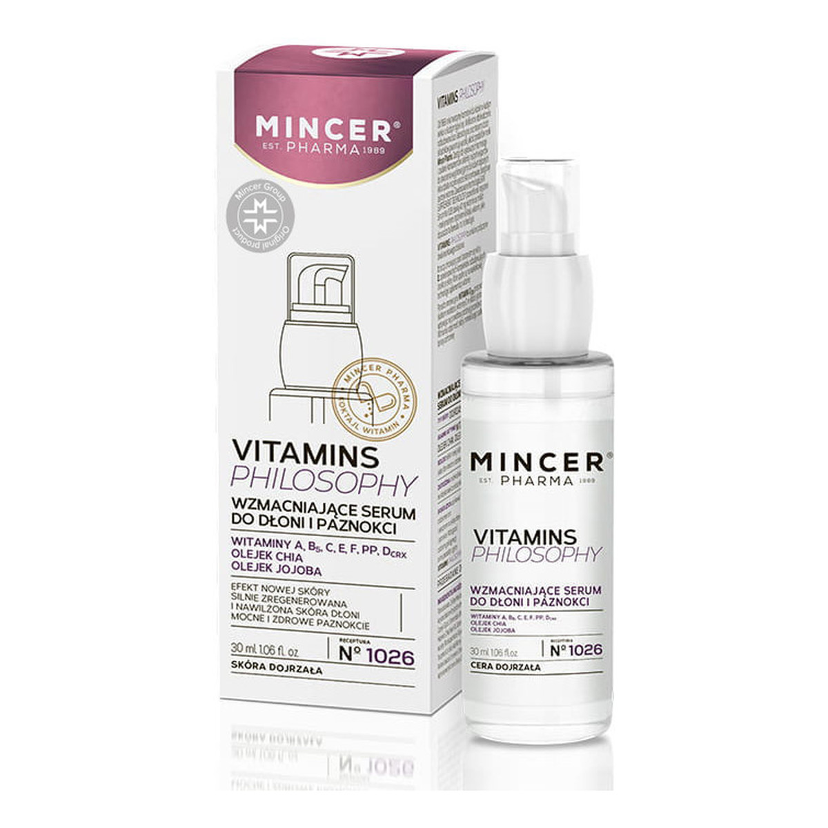 Mincer Pharma Vitamins Philosophy Serum wzmacniające do dłoni i paznokci No 1026 30ml