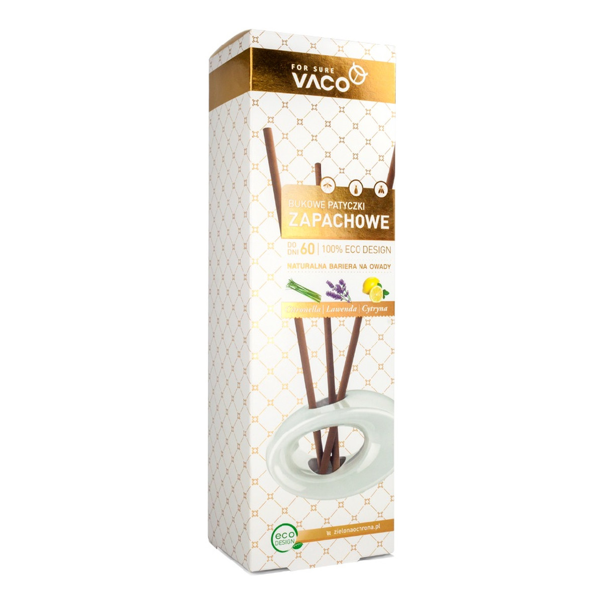 Vaco Bukowe patyczki zapachowe Citronella & Lawenda & Cytryna & Eukaliptus 3szt
