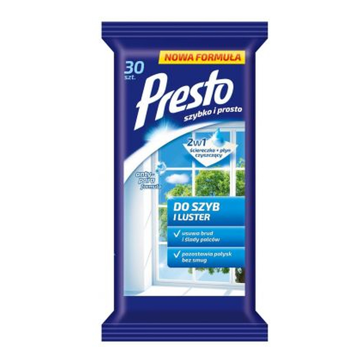 Presto Clean Ściereczki Czyszczące Do Szyb i Luster 30szt.