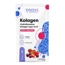 Kolagen Hydrolizowany typu I & III suplement diety Wiśnia i Truskawka