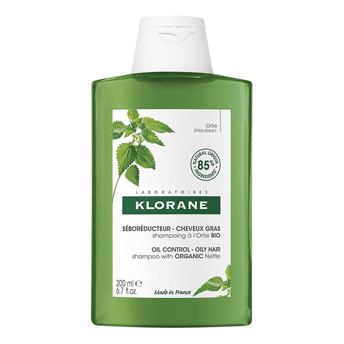 Klorane Oil control shampoo szampon do włosów przetłuszczających się z organiczną pokrzywą 200ml