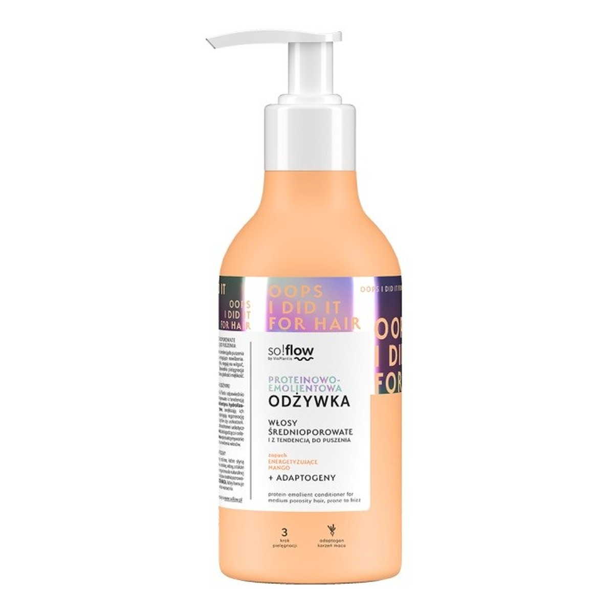 so!flow proteinowo-emolientowa odżywka do włosów średnioporowatych i z tendencją do puszenia 400ml