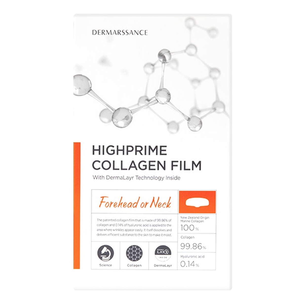 Dermarssance Highprime collagen film forehead or neck płatki kolagenowe na czoło i szyję 5szt.