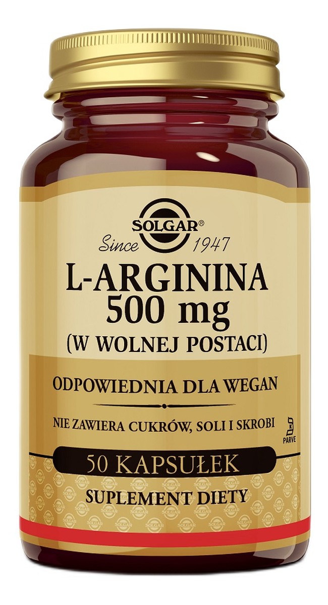 L-arginina 500mg suplement diety 50 kapsułek