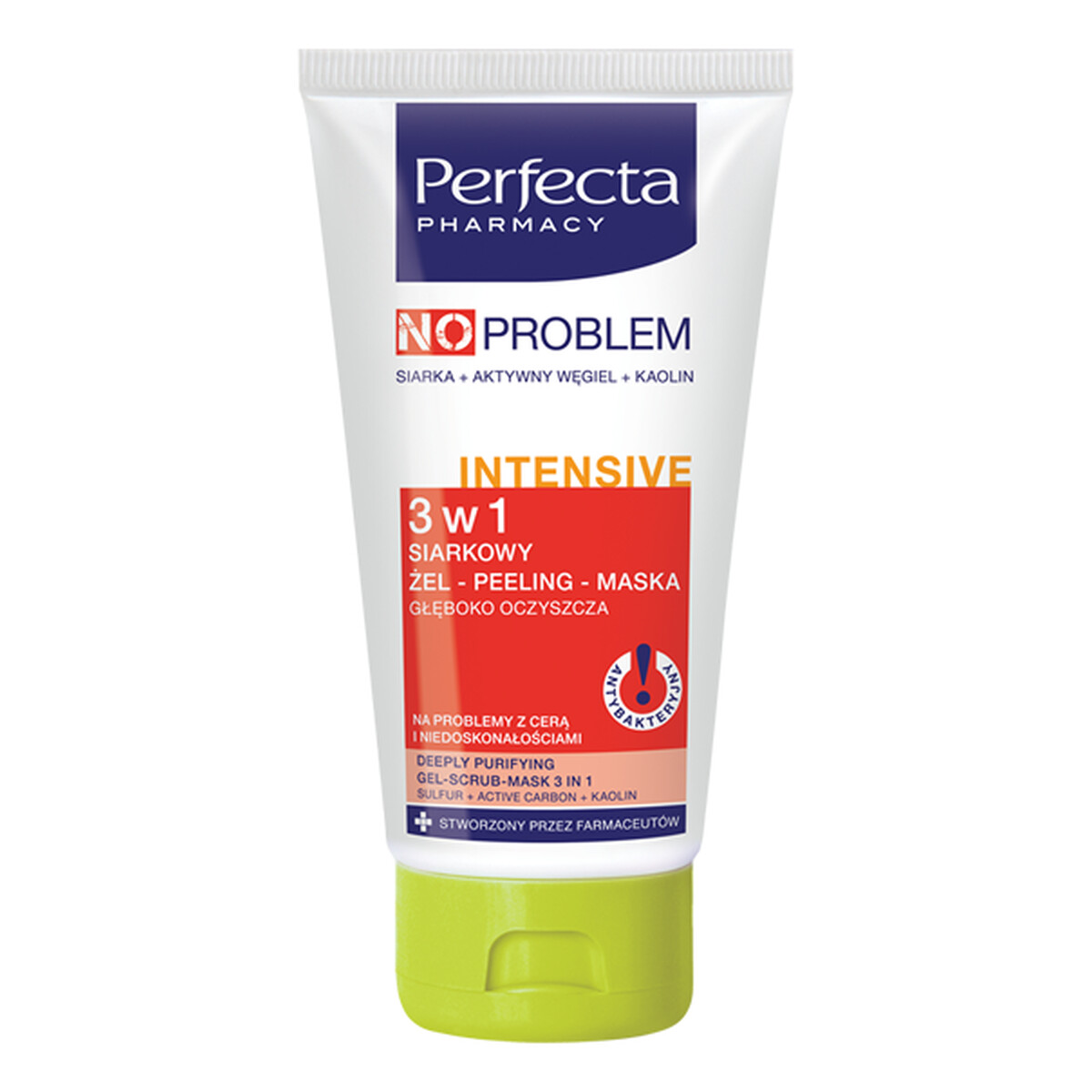 Perfecta No Problem Intensive Siarkowy Żel - Peeling - Maska Głęboko Oczyszczający 3 w 1 140ml