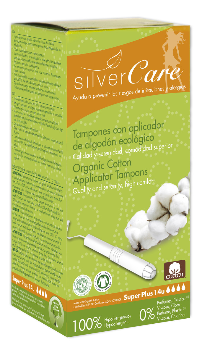 Organiczne bawełniane tampony Super Plus z aplikatorem 100% bawełny organicznej 14szt