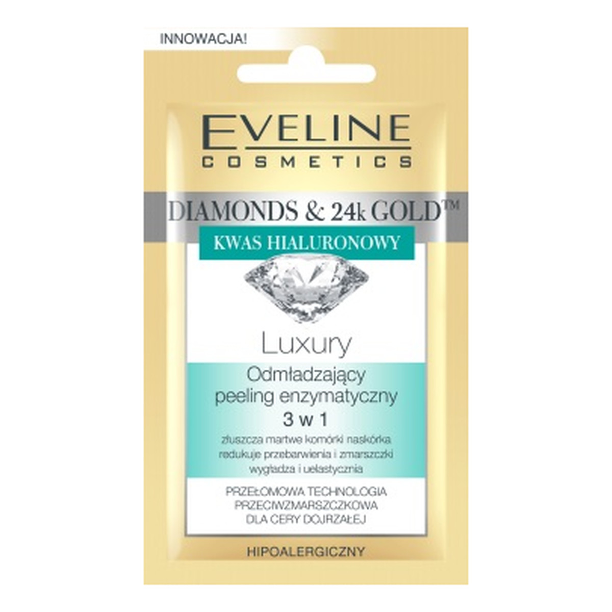 Eveline Diamonds & 24k Gold Odmładzający Peeling Enzymatyczny 3w1