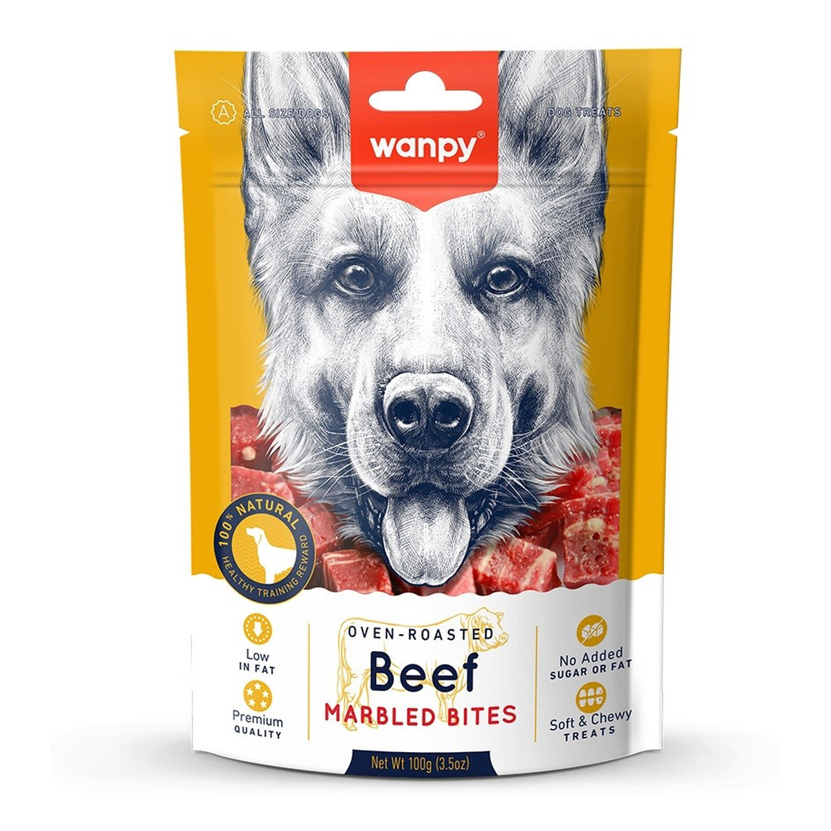 Wanpy Dogs przekąski dla psów beef-kąski z wołowiny 100g