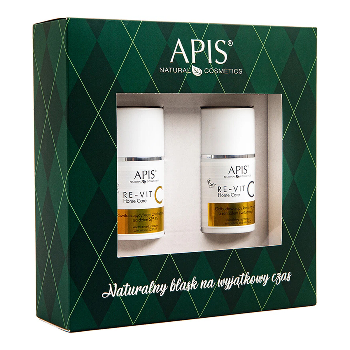 Apis Re-Vit C Home Care Zestaw rewitalizujący krem na dzień z witaminą c spf15 50ml + odbudowujący krem na noc z retinolem i witaminą c 50ml