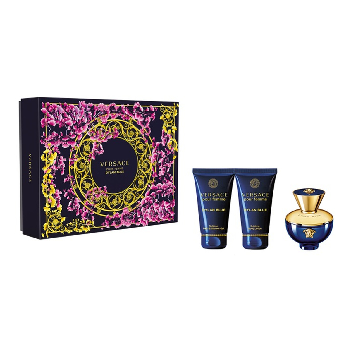 Versace Pour Femme Dylan Blue Zestaw woda perfumowana spray 50ml + żel pod prysznic 50ml + balsam do ciała 50ml