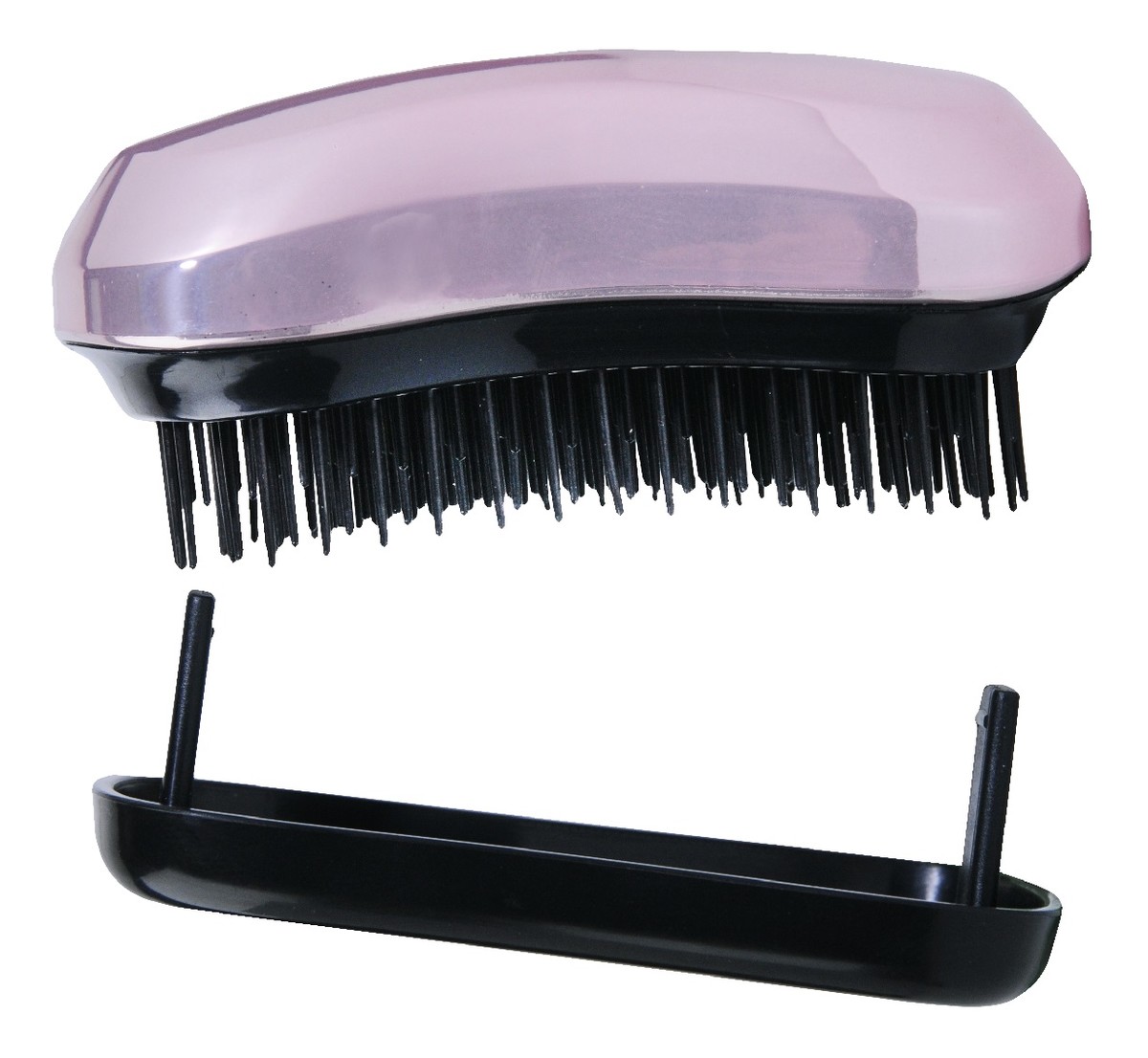 Brush & go kompaktowa szczotka do włosów z nakładką metaliczny róż