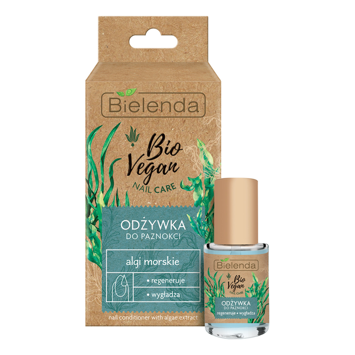 Bielenda Bio vegan nail care odżywka do paznokci regenerująco-wygładzająca algi morskie 10ml