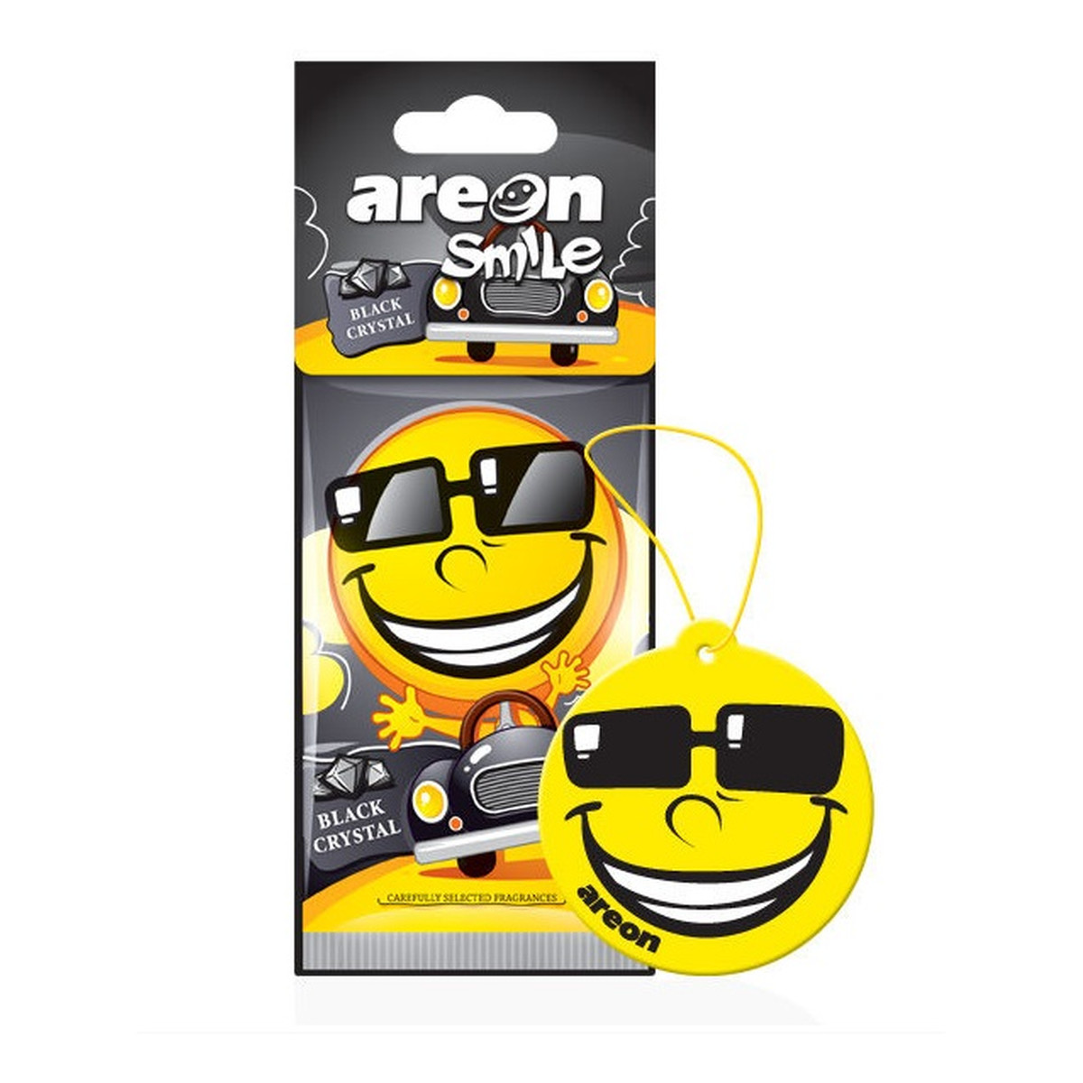 Areon Smile dry odświeżacz do samochodu black crystal