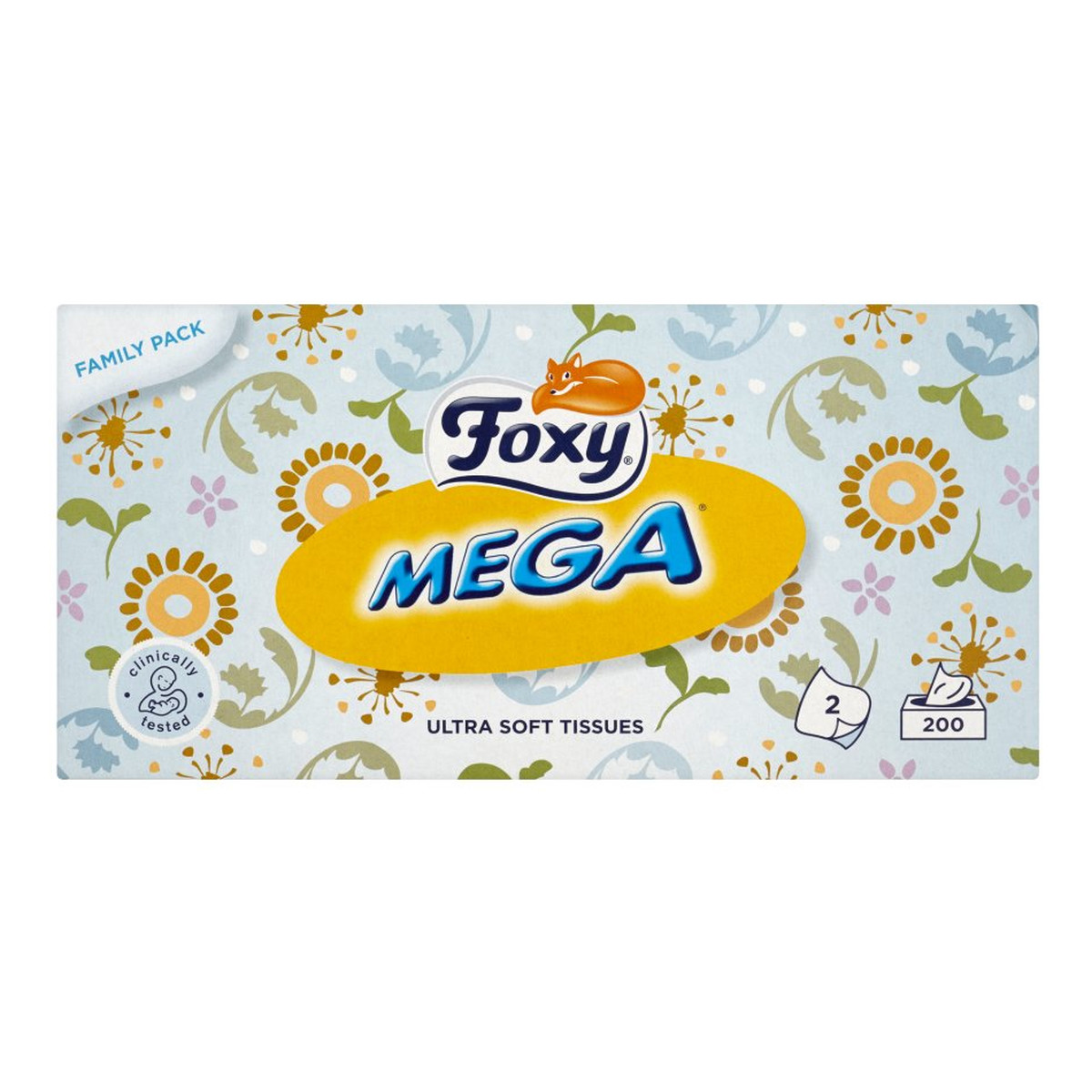 Foxy Mega Ultra miękkie chusteczki 2 warstwy 200 sztuk