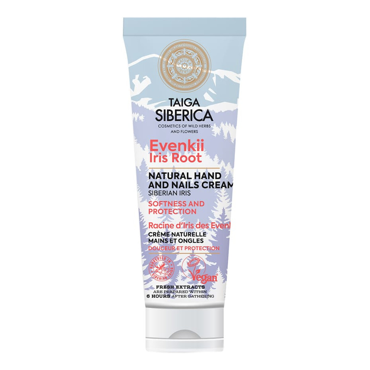 Natura Siberica Taiga Siberica naturalny nawilżająco-ochronny Krem do rąk i paznokci z korzeniem irysa 75ml