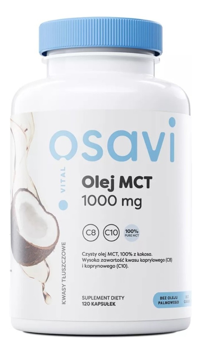 Osavi_vital olej mct 1000mg suplement diety wspomagający układ trwienny 120kaps.