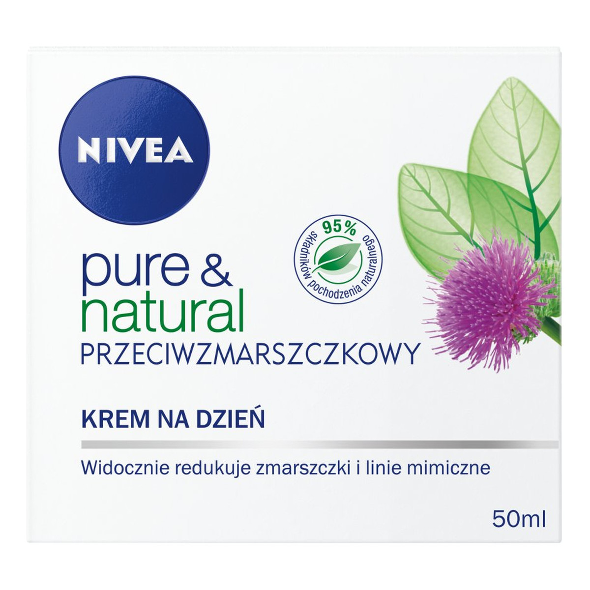 Nivea Pure & Natural krem przeciwzmarszczkowy na dzień 50ml