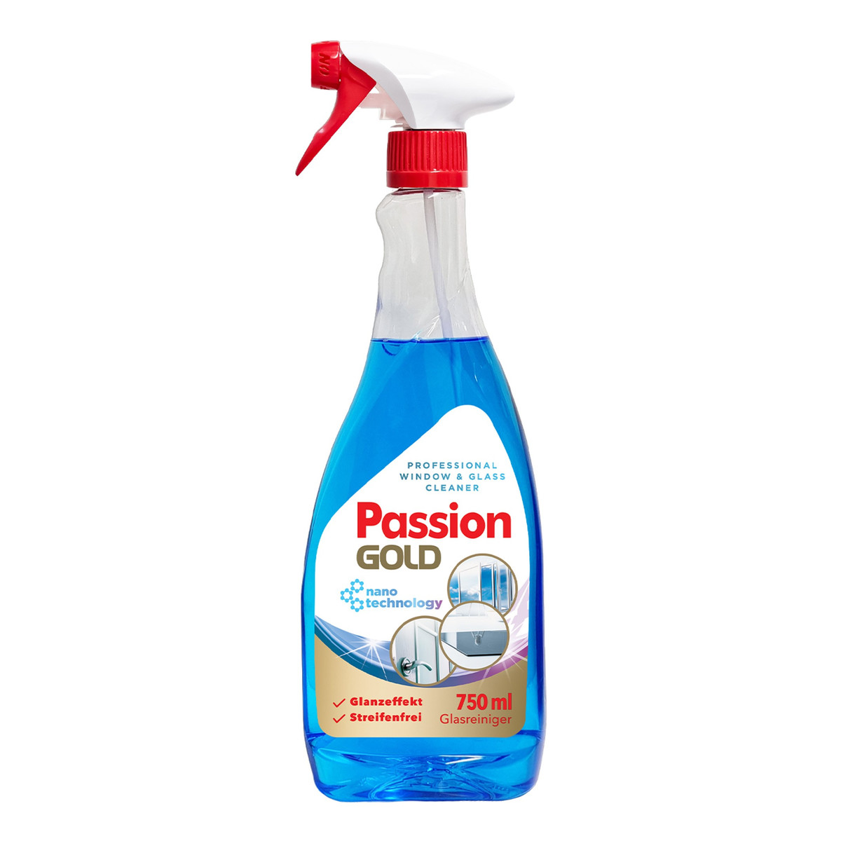 Passion Gold Płyn do mycia szyb z octem spirytusowym - Niebieski 750ml