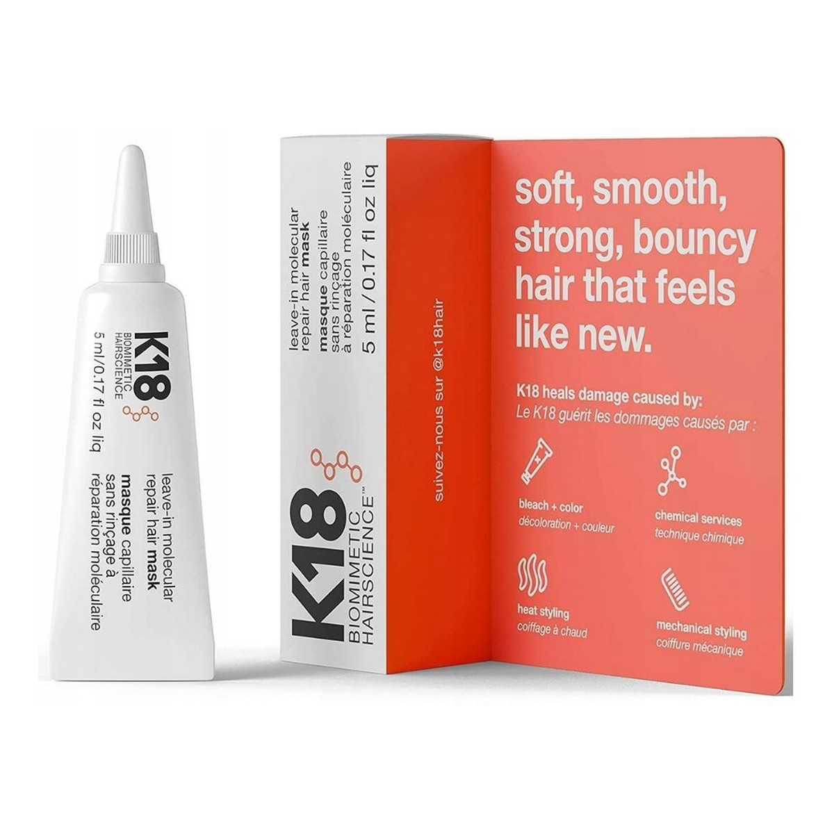 K18 Leave-in molecular repair hair mask intensywnie regenerująca maska do włosów bez spłukiwania 5ml