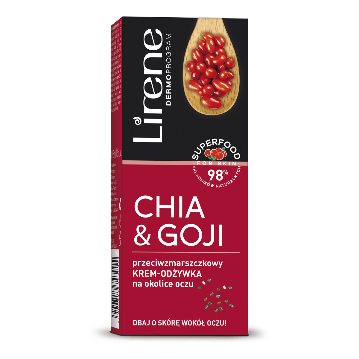 Lirene SUPERFOOD CHIA & GOJI PRZECIWZMARSZCZKOWY KREM-ODŻYWKA NA OKOLICE OCZU 15ml