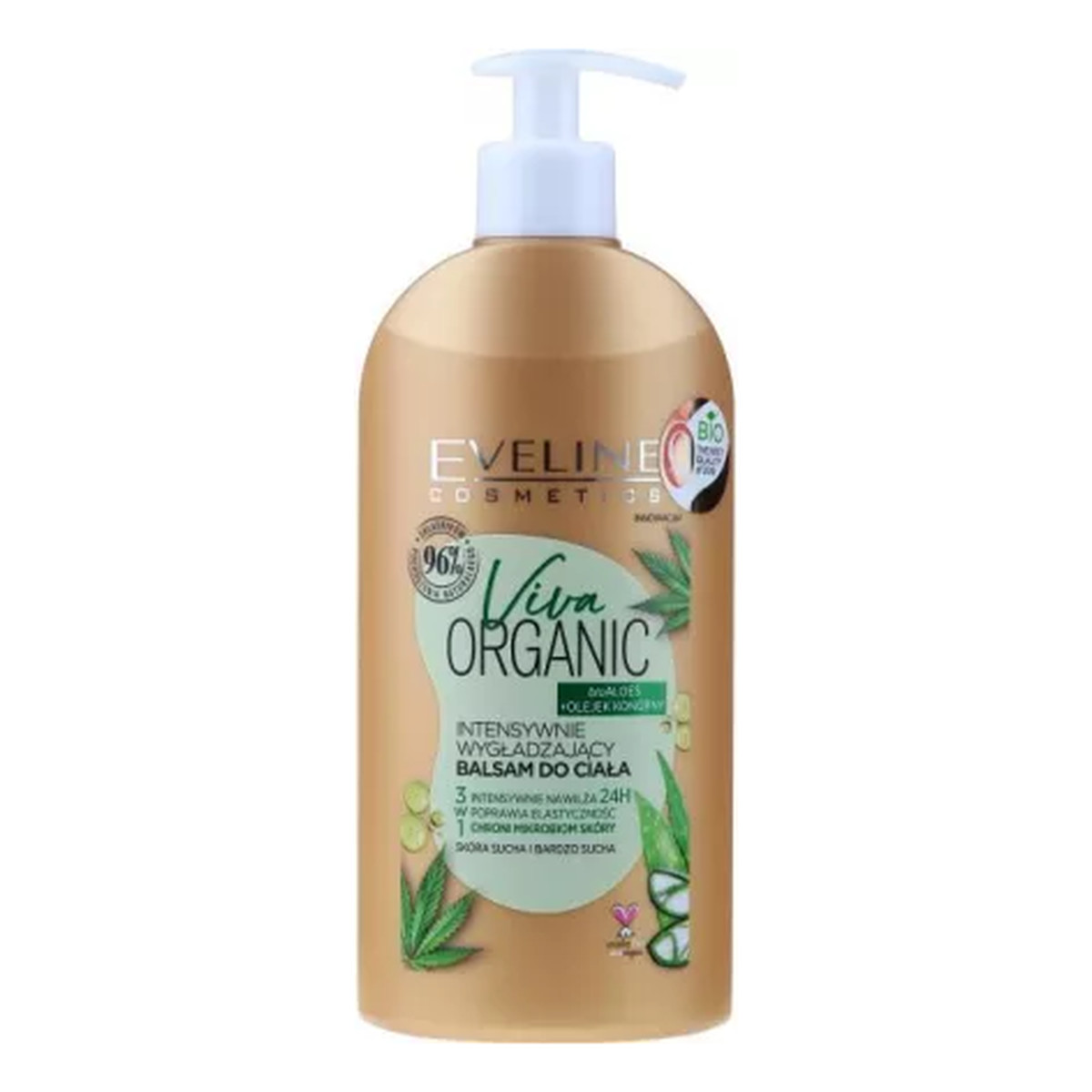 Eveline Viva Organic Balsam do ciała intensywnie wygładzający Bio Aloes + Olej Konopny 350ml
