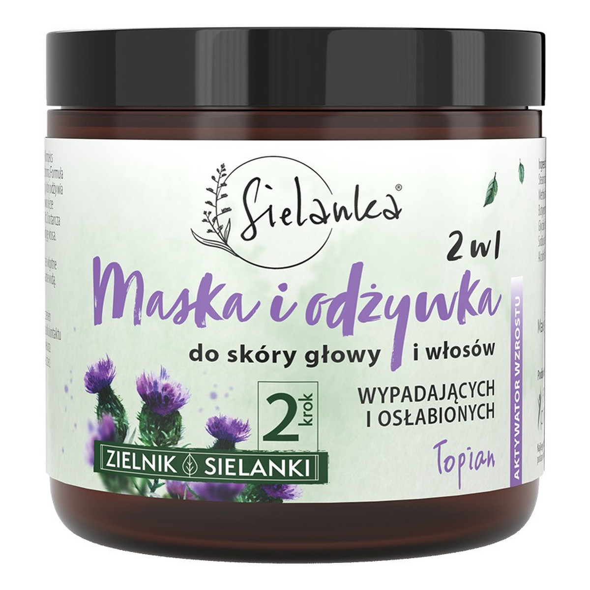 Sielanka Maska i odżywka 2w1 do skóry głowy i włosów wypadających i osłabionych Łopian 250ml