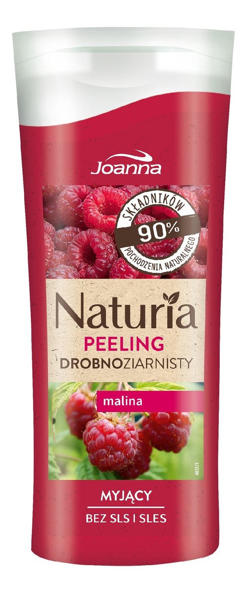 peeling drobnoziarnisty do ciała z naturalnymi granulkami Malina