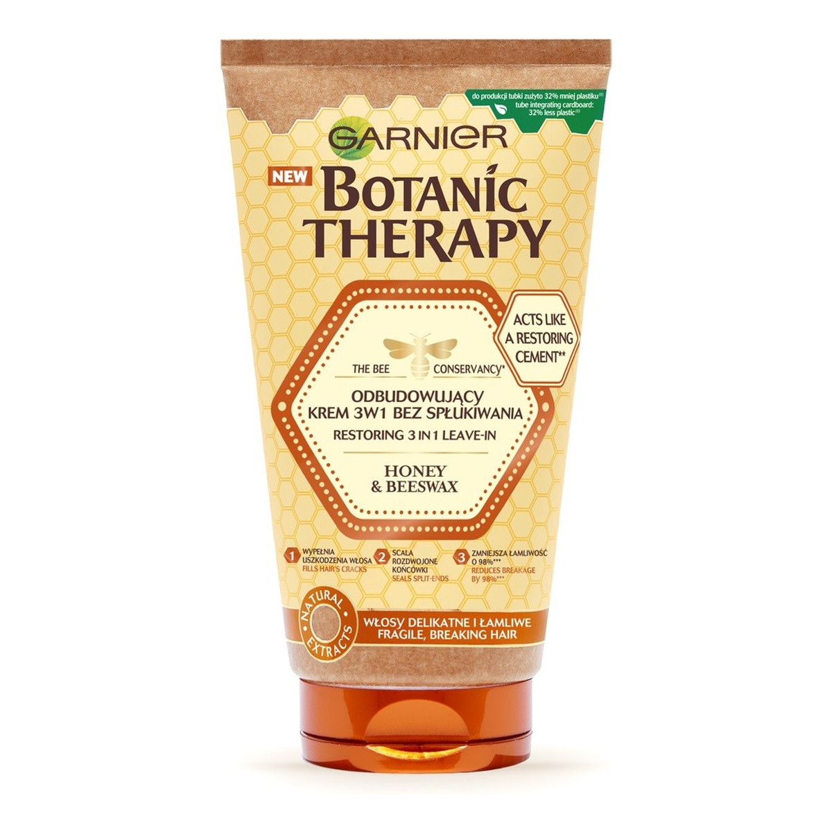 Garnier Botanic Therapy Miód & Wosk Pszczeli Krem odżywka do włosów 3w1 bez spłukiwania 150ml