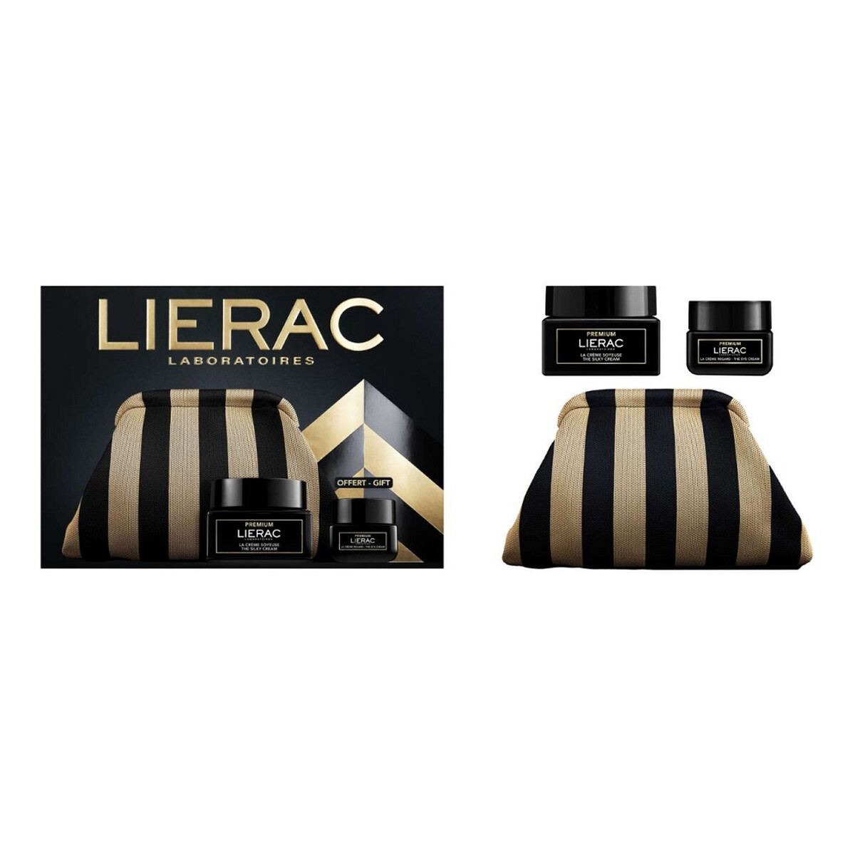 Lierac Premium Zestaw jedwabisty krem przeciwstarzeniowy 50ml + przeciwstarzeniowy krem pod oczy 20ml + kosmetyczka