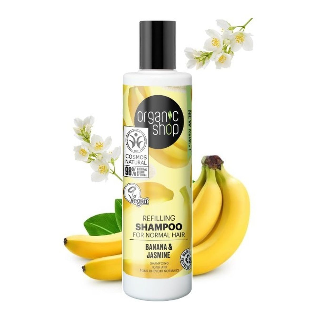 Organic Shop Szampon do włosów normalnych rewitalizujący Banana & Jasmine 280ml
