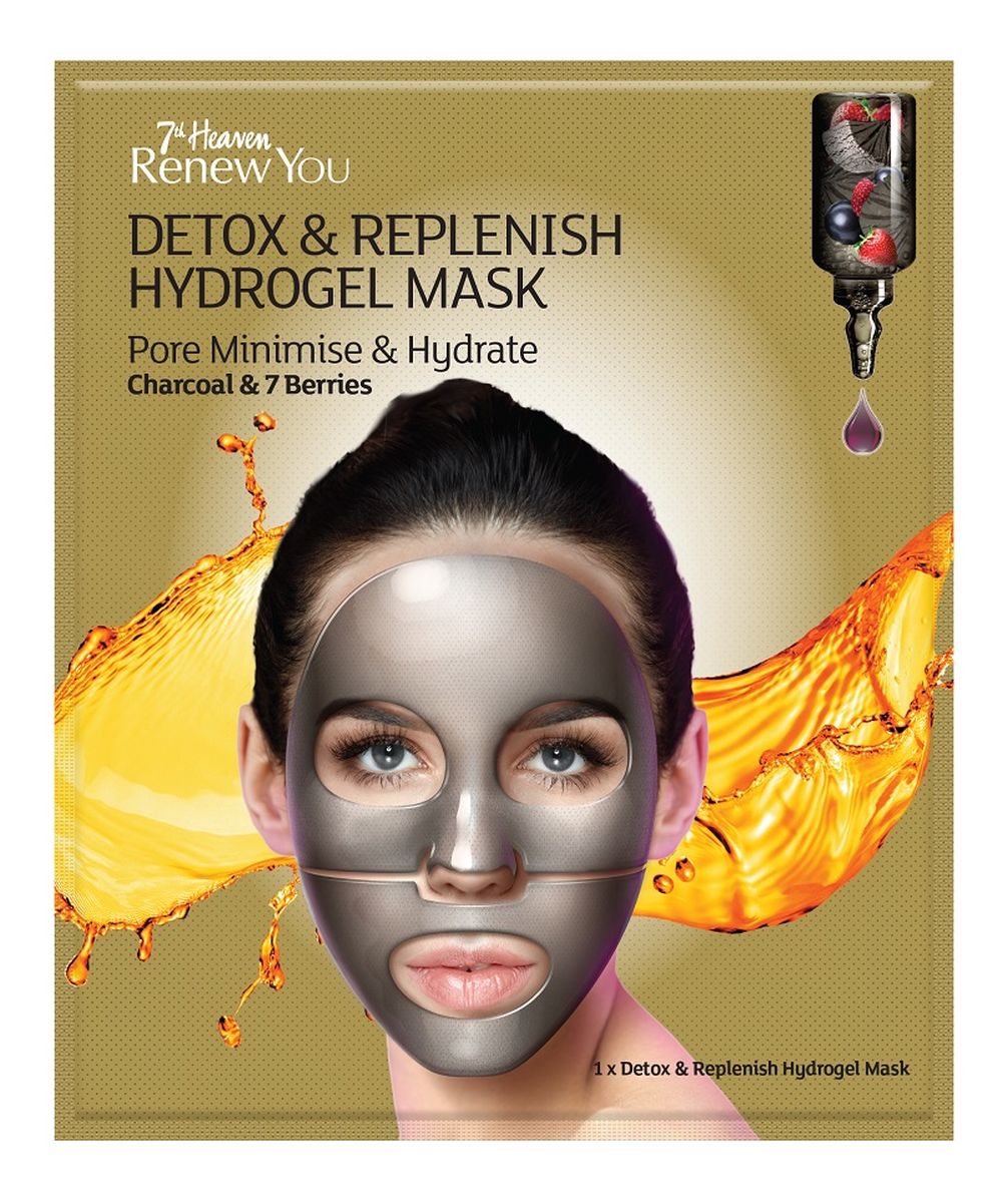 Detox & Replenish Hydrogel Mask hydrożelowa nawilżająca maseczka do twarzy minimalizująca pory Charcoal & 7 Berries