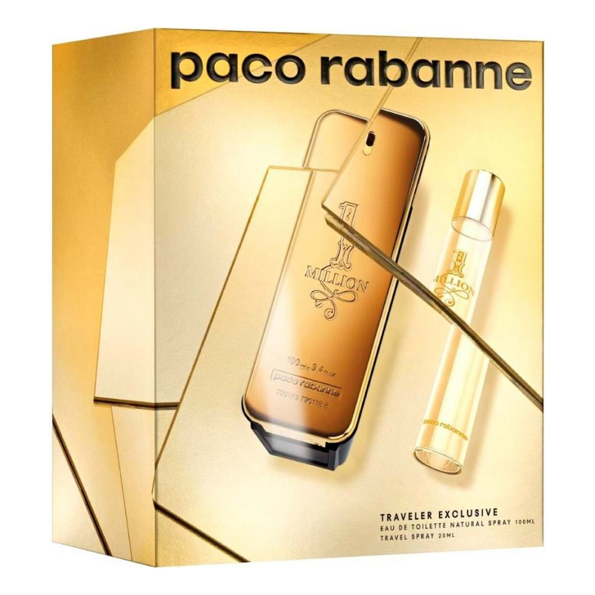 Paco Rabanne 1 Million Zestaw woda toaletowa spray 100ml + miniaturka wody toaletowej spray 20ml