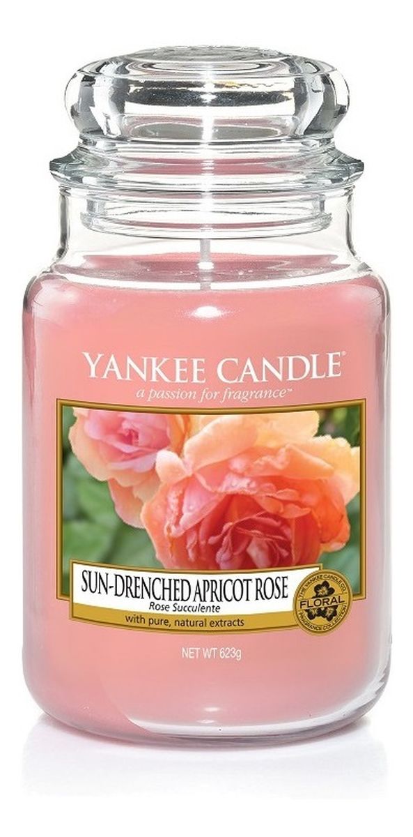 Świeca zapachowa duży słój sun-drenched apricot rose