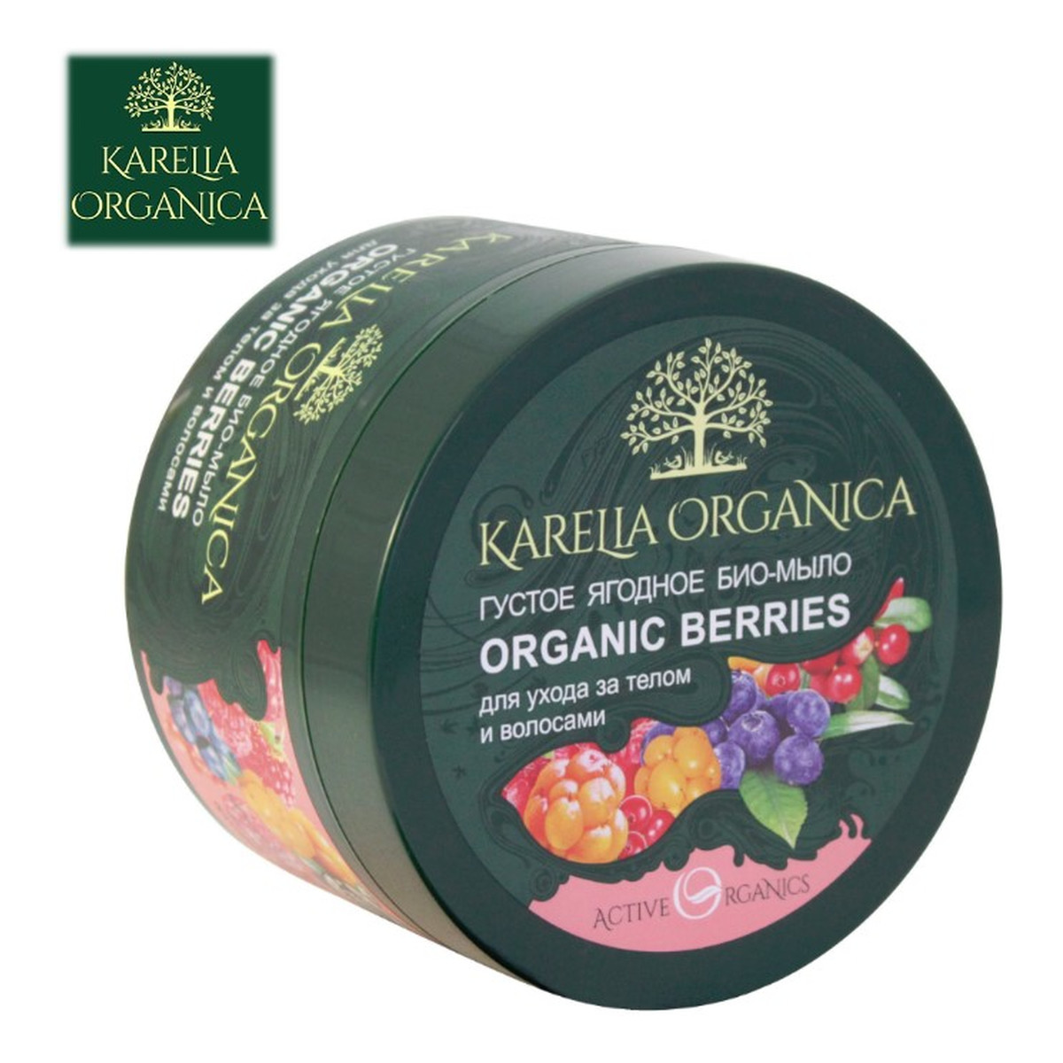 Karelia Organica GĘSTE BIO MYDŁO JAGODOWE ORGANIC BERRIES - do pielęgnacji ciała i włosów 500ml
